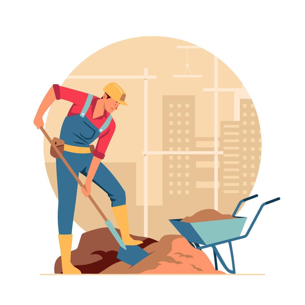 Construction Laborer Concept vector