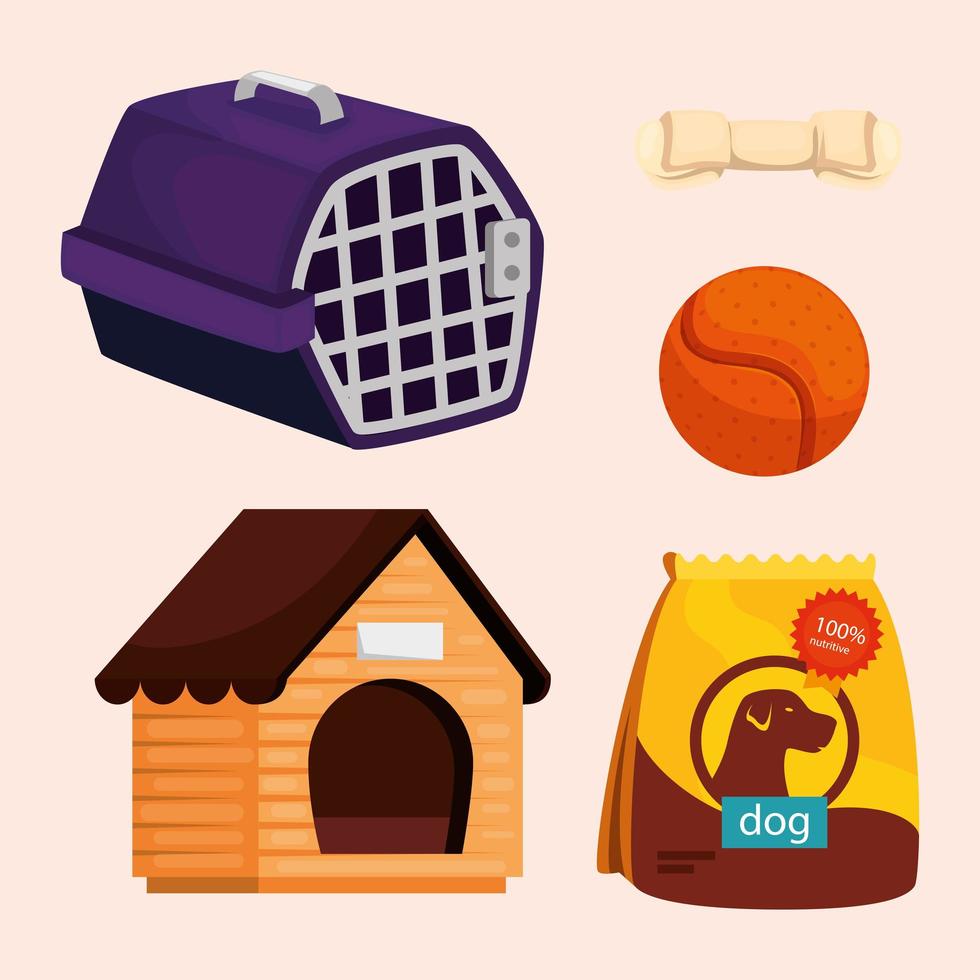 collection of icons for dogs vector
