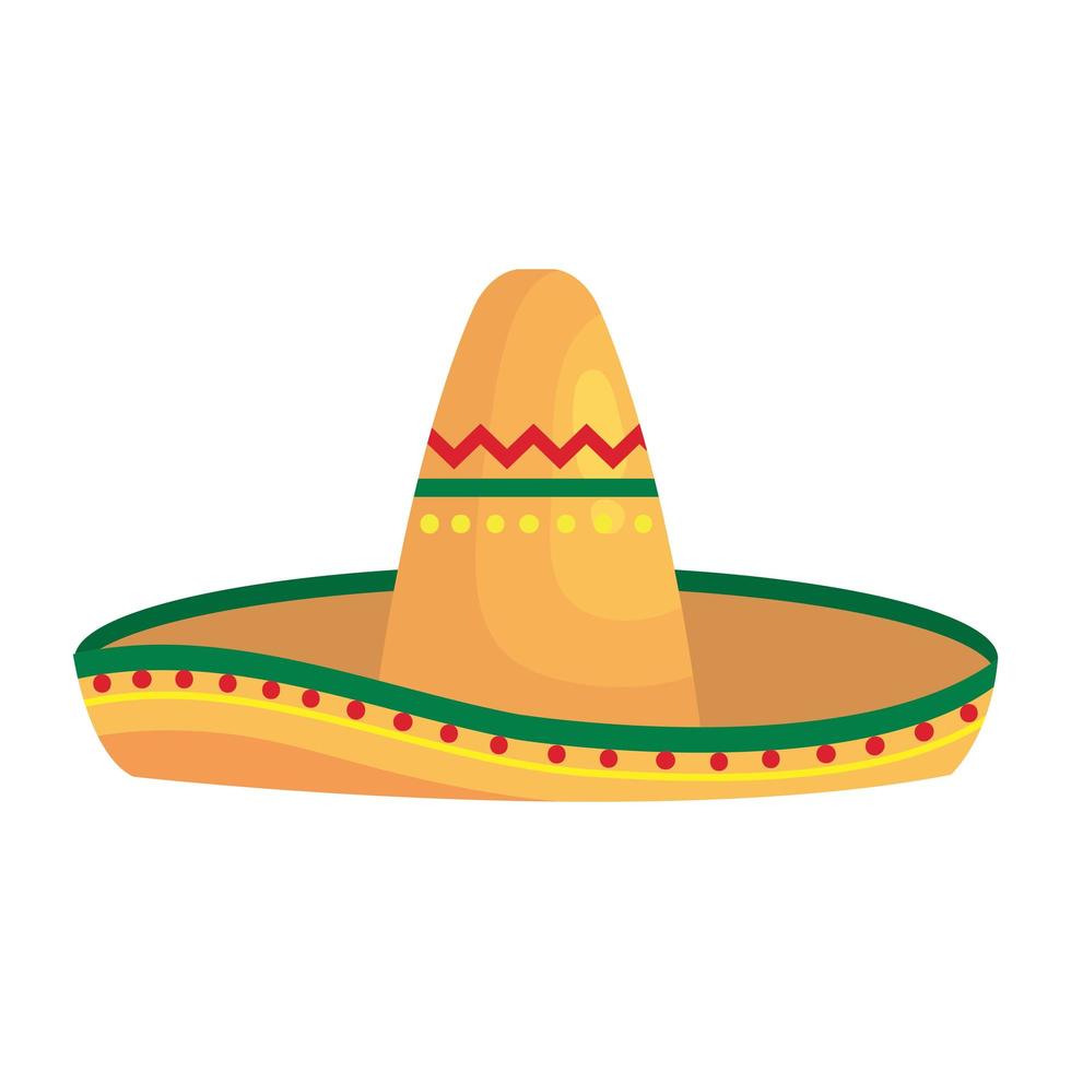 diseño de vector de sombrero mexicano aislado