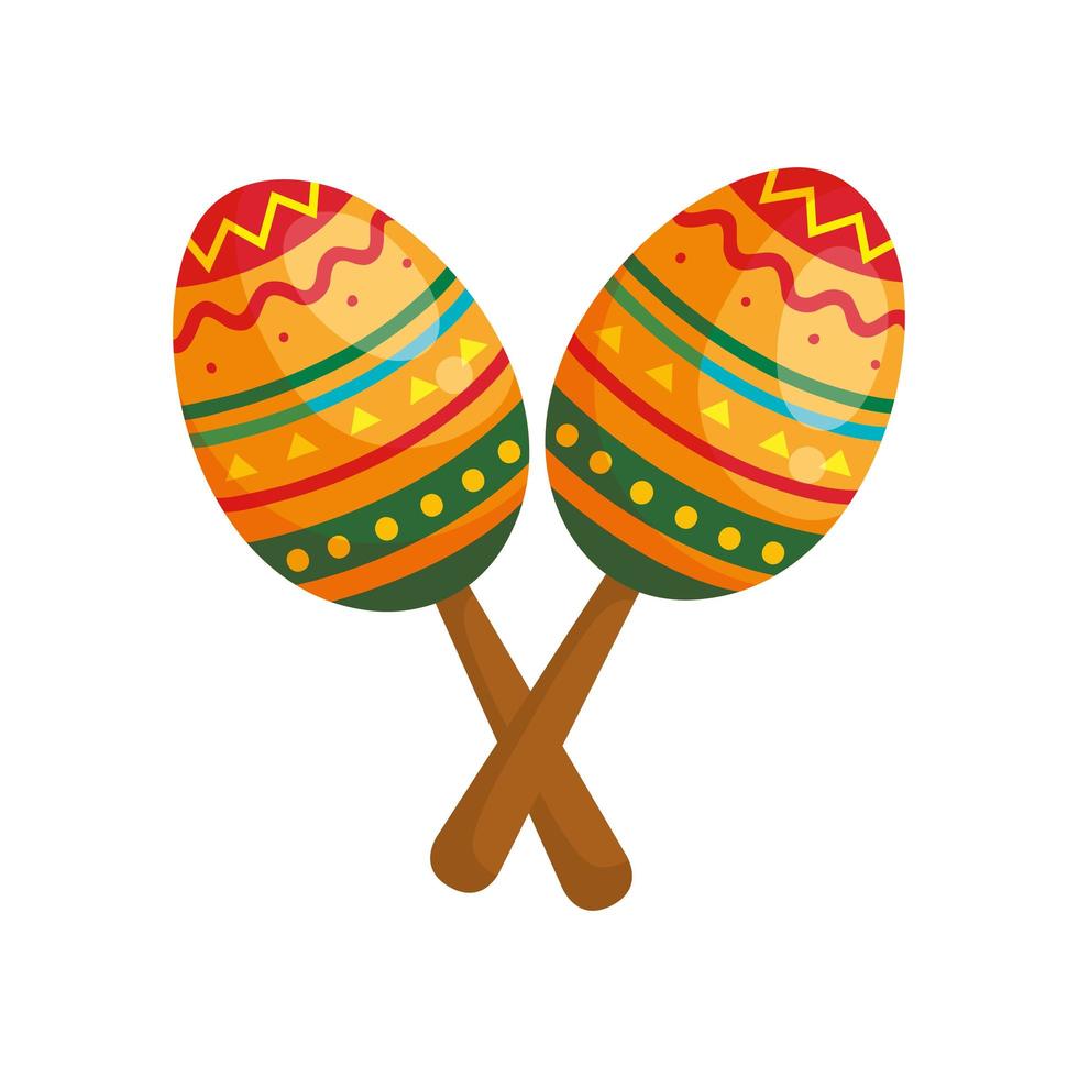 Diseño vectorial de maracas mexicanas aisladas vector