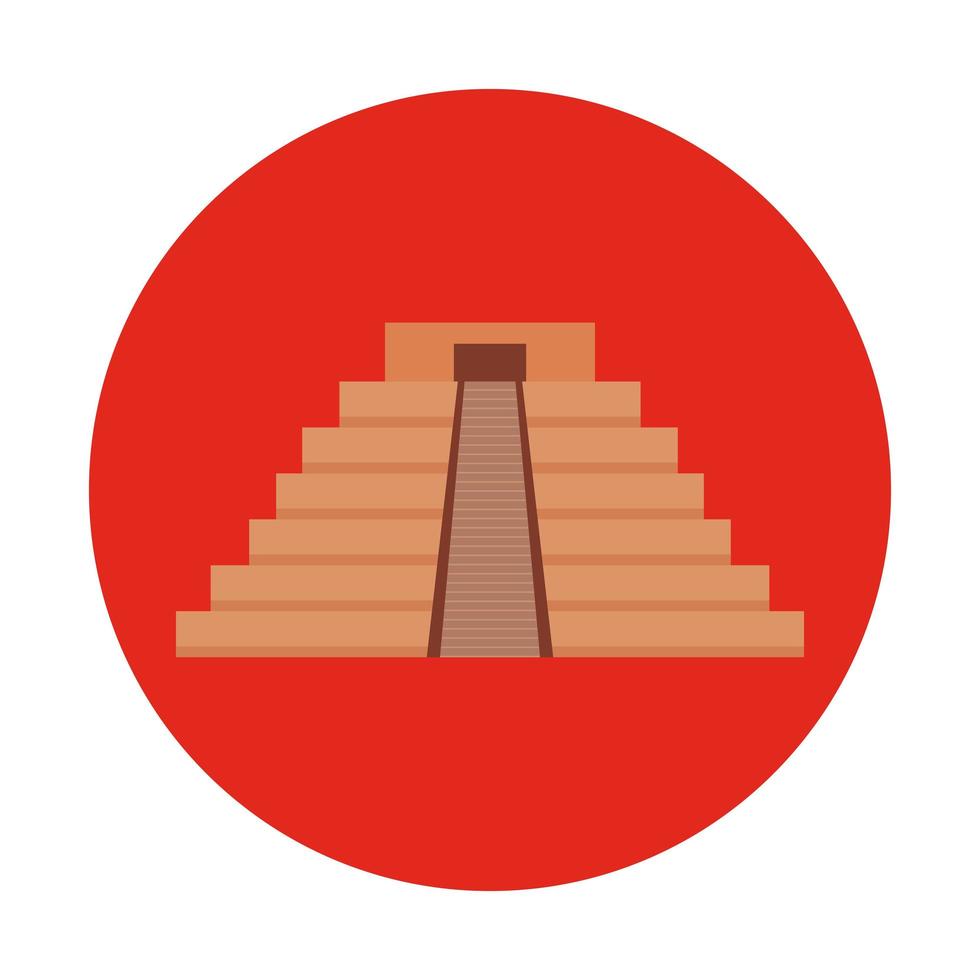 Isolated mexican pyramid vector design
