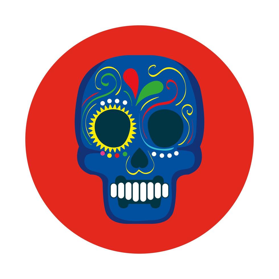 diseño de vector de cráneo mexicano aislado