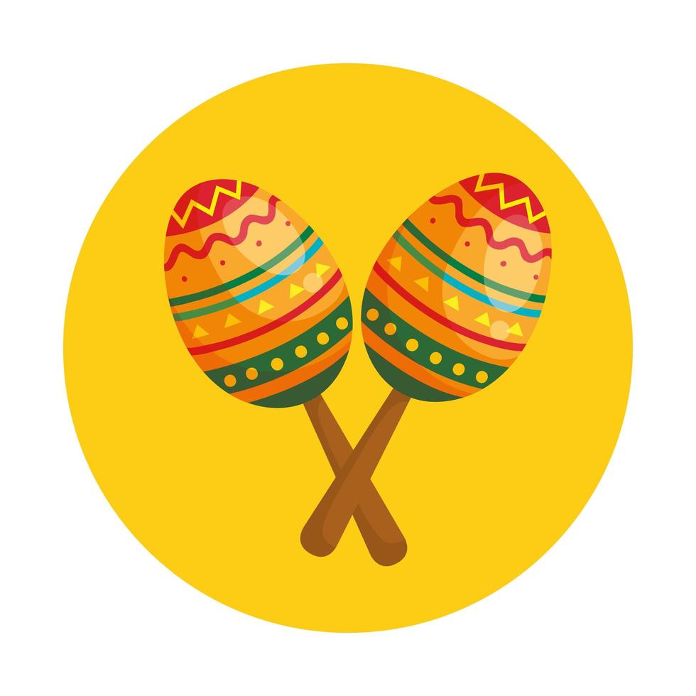 Diseño vectorial de maracas mexicanas aisladas vector