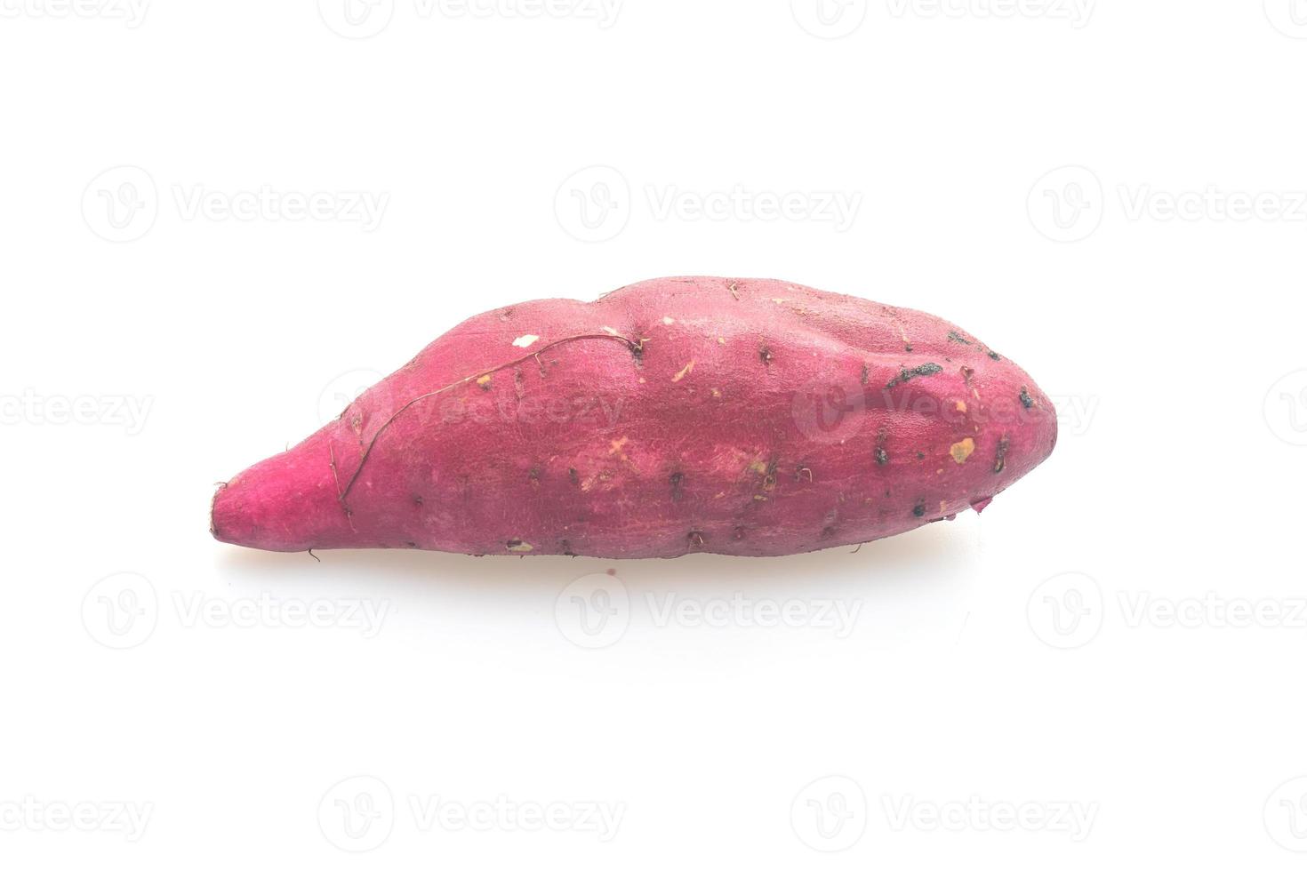 fresh Japanese sweet potatoes on white background photo
