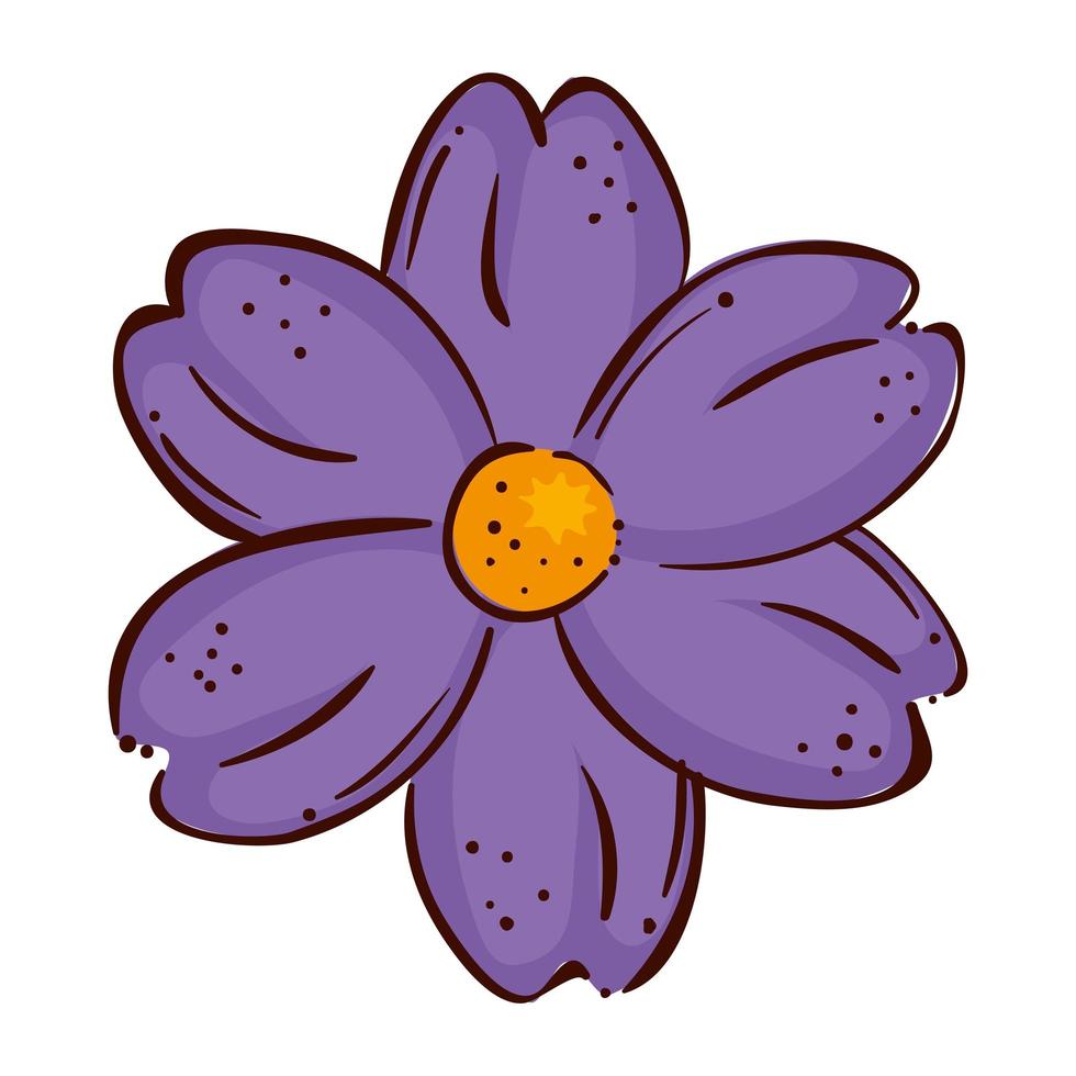 cute flower purple color isolated icon vector