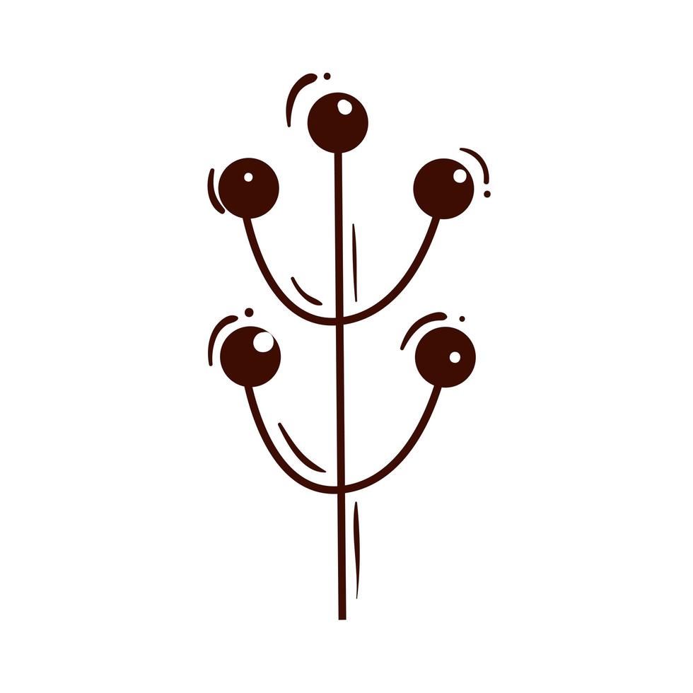 branch with seeds isolated icon vector