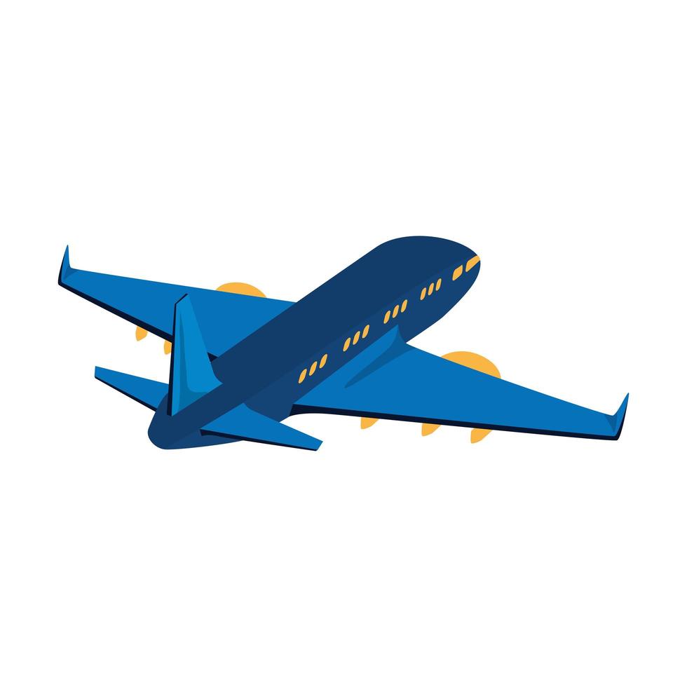 airplane flying transport isolated icon vector