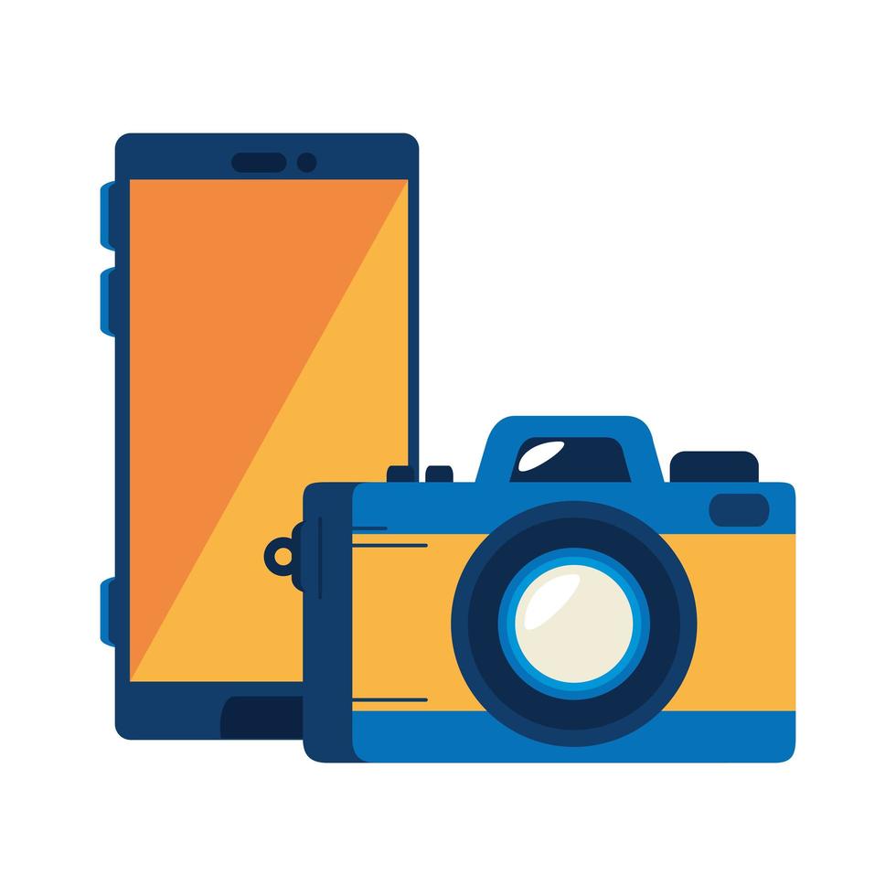 smartphone with camera photography isolated icon vector