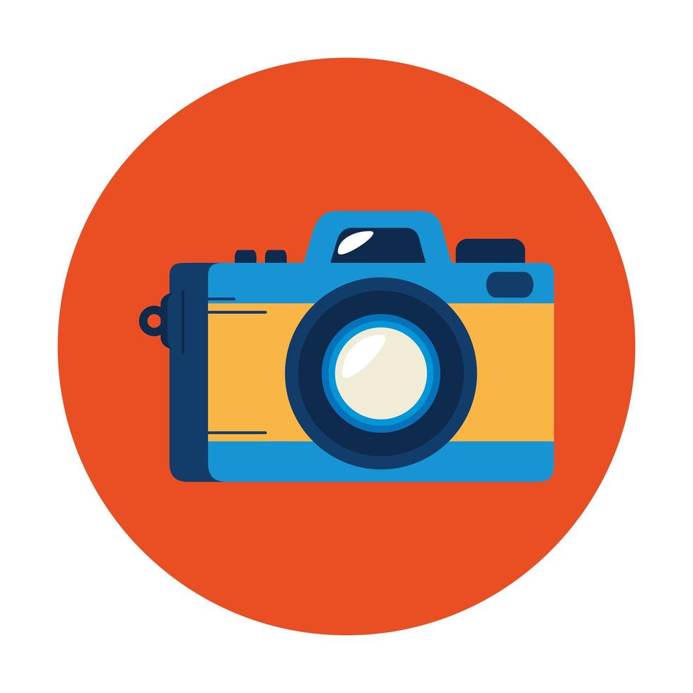 camera photographic in frame circular isolated icon vector
