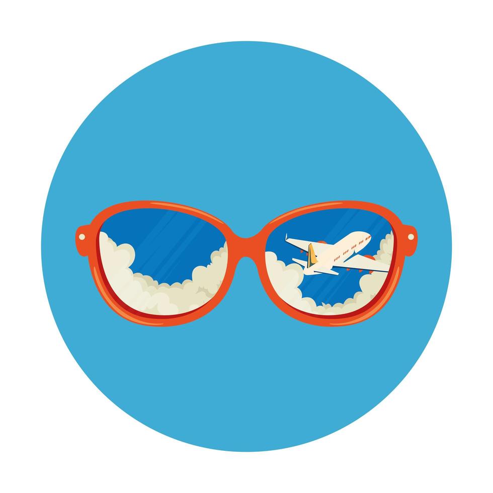 sunglasses in frame circular isolated icon vector