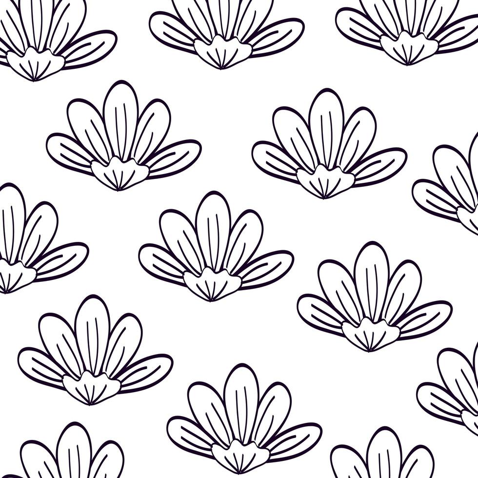 background of flowers line style vector