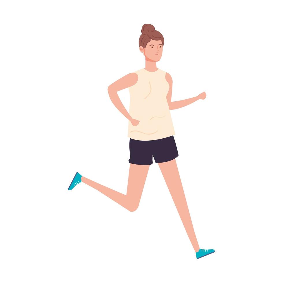 beautiful woman running avatar character icon vector