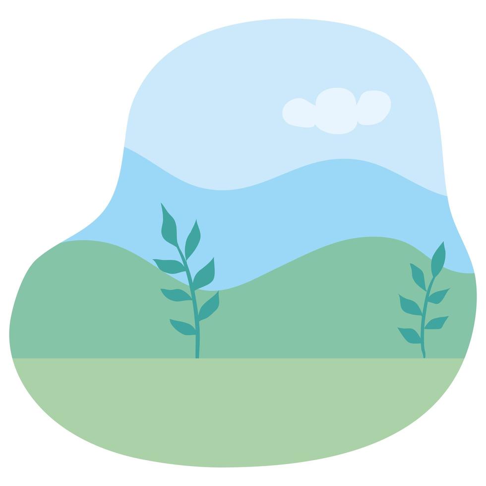 natural landscape scene isolated icon vector