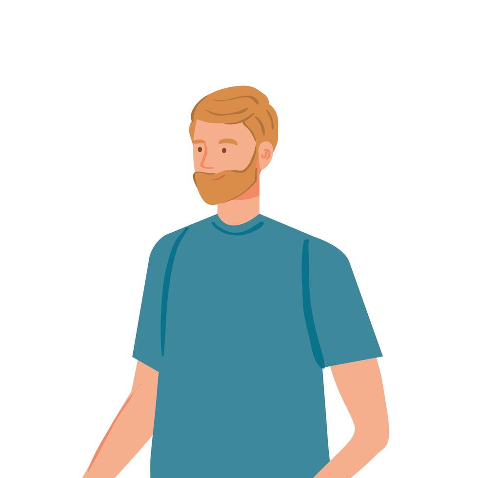 icono de personaje de avatar de hombre joven vector