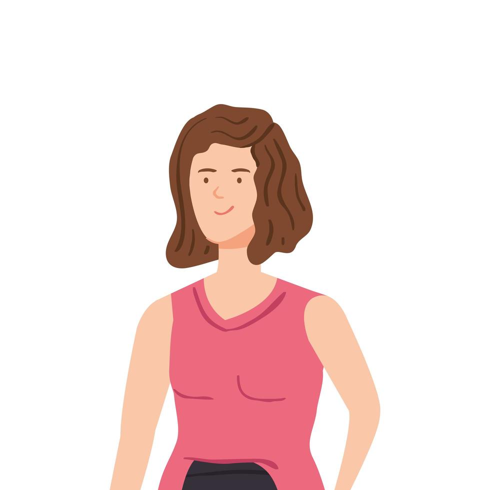 icono de personaje de avatar de mujer hermosa vector