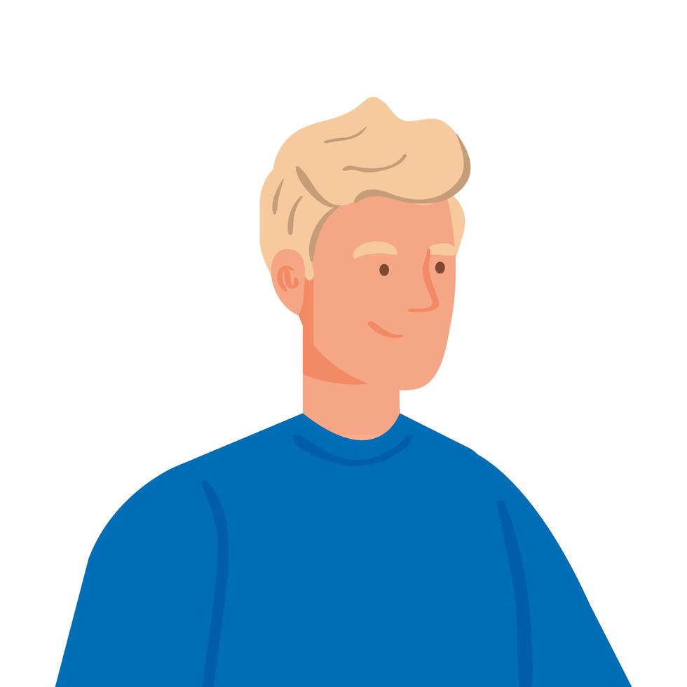 young man with blonde hair vector