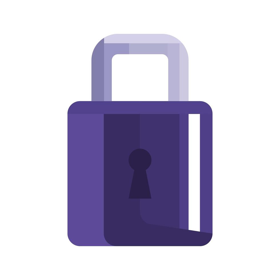 Padlock of security system vector design