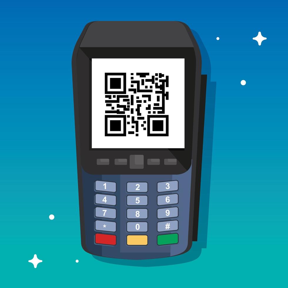 datáfono con código de escaneo qr vector