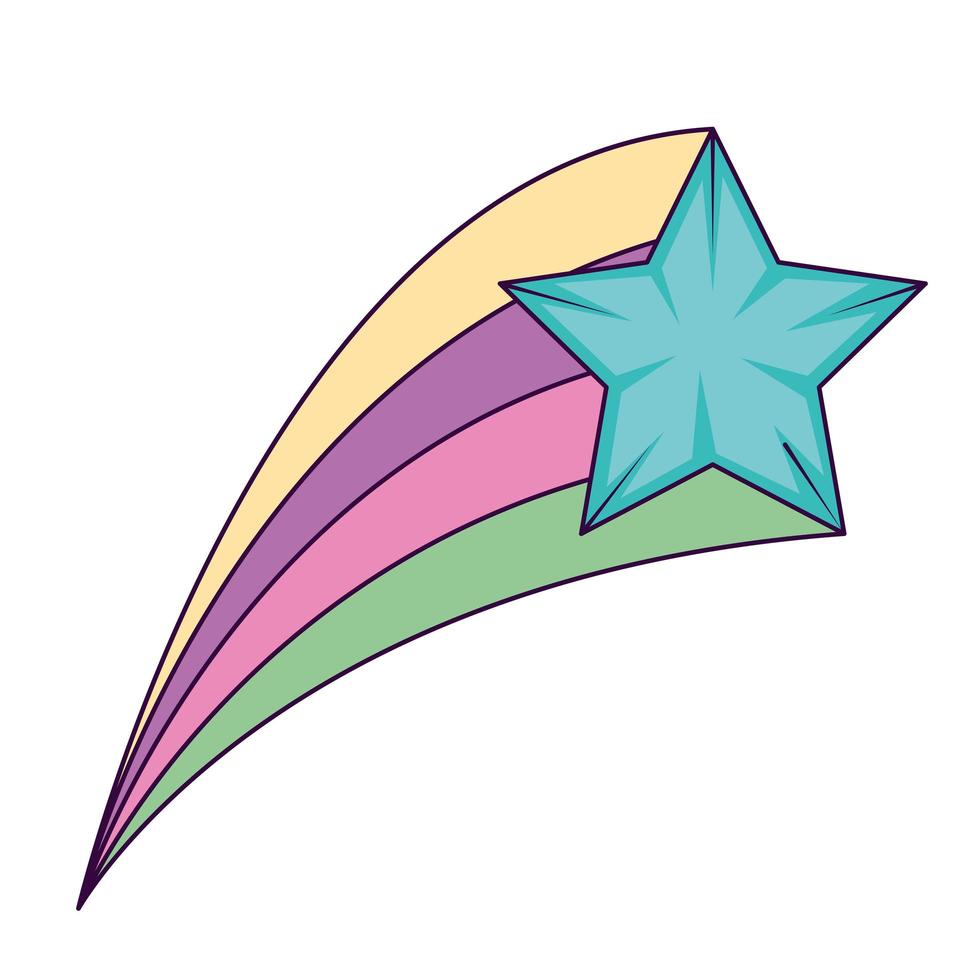 cute shooting star magic icon vector