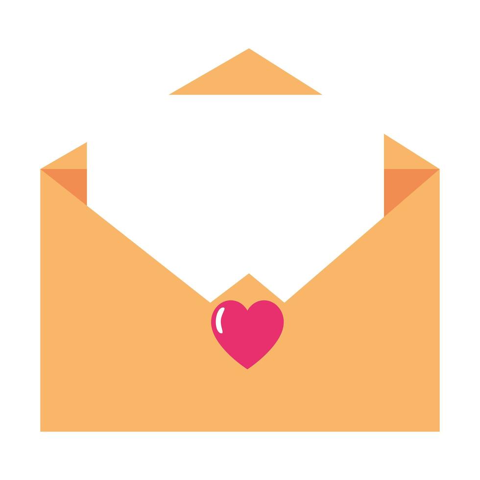 cute envelope with heart isolated icon vector