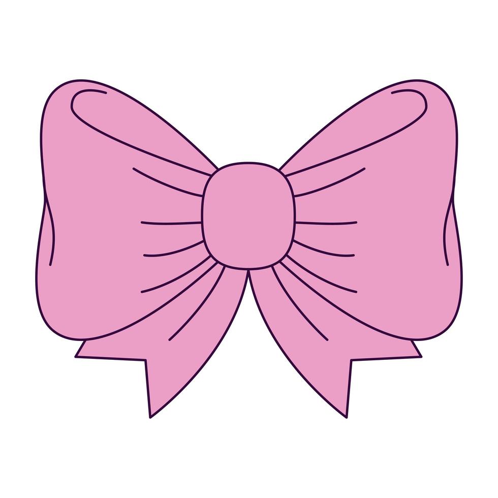 cute bow ribbon decoration icon vector