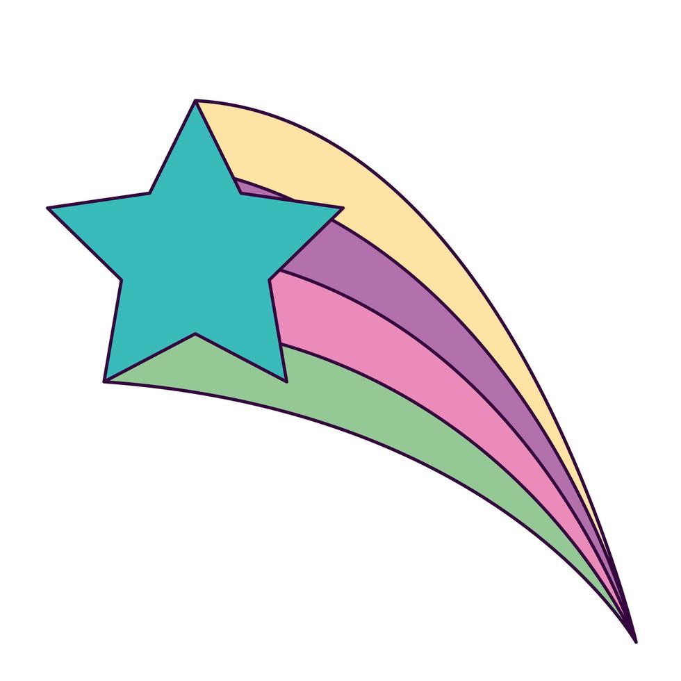 cute shooting star magic icon vector