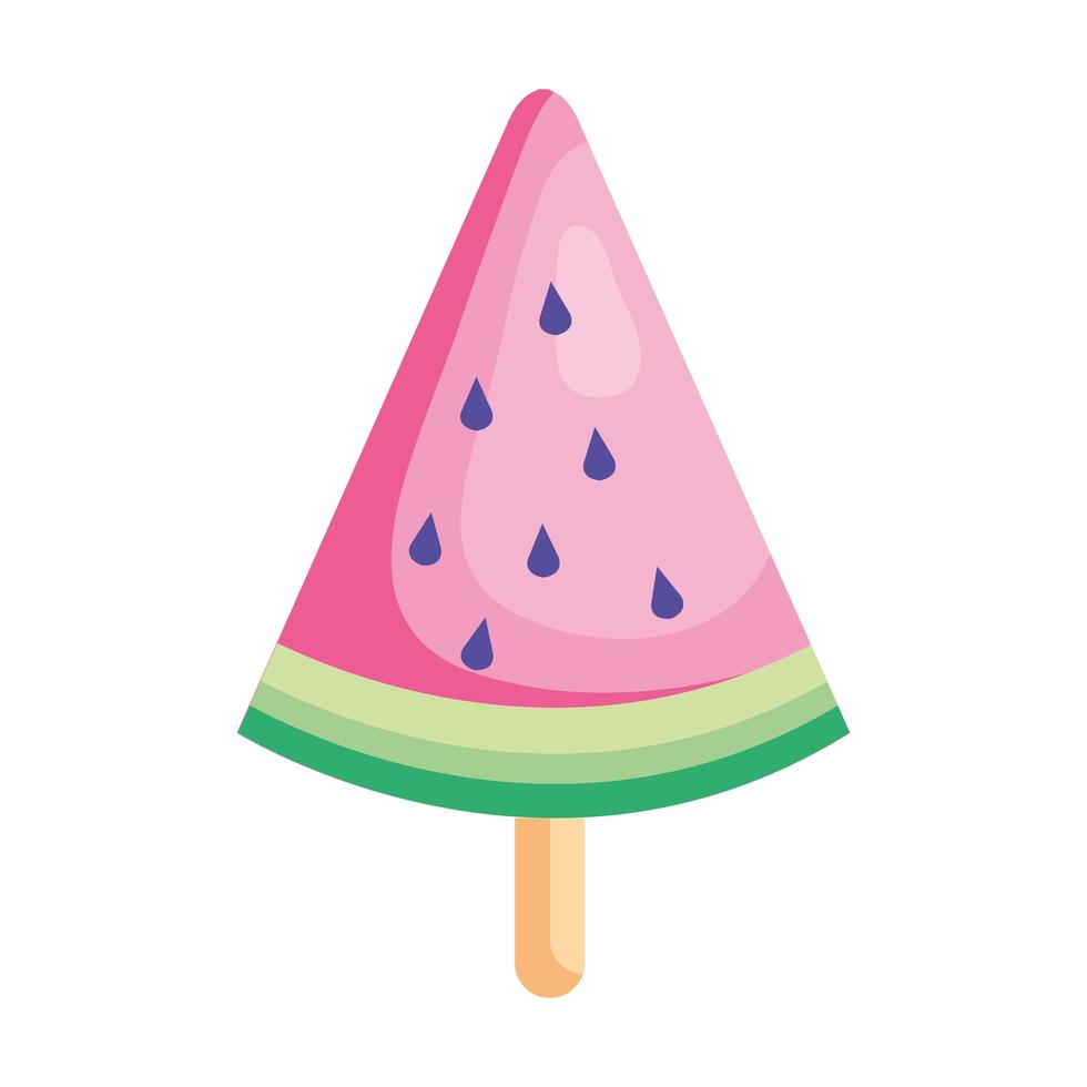 cute watermelon ice cream isolated icon vector