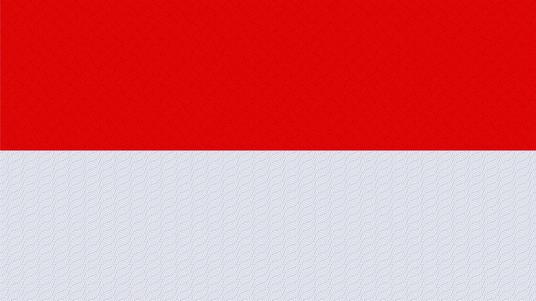 Indonesia national flag image vector with waving lines pattern.