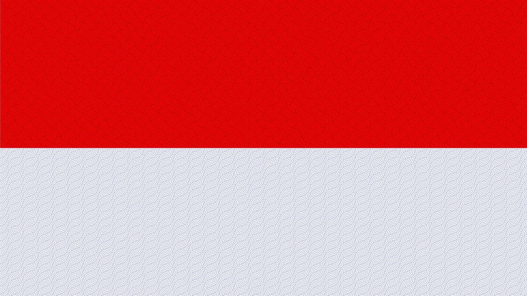 Indonesia national flag image vector with waving lines pattern.