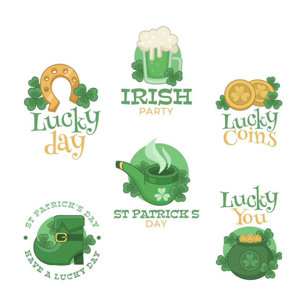 Set of St Patricks Day Sticker vector