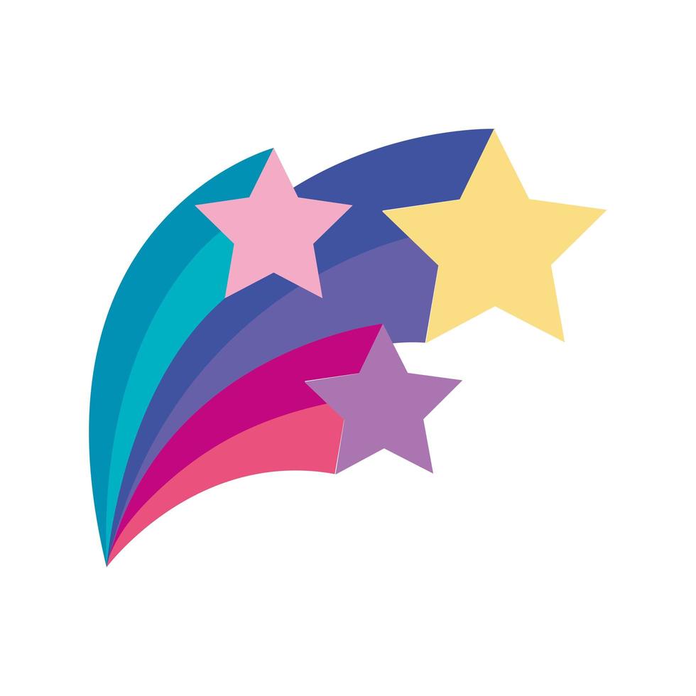 cute shooting stars magic icon vector