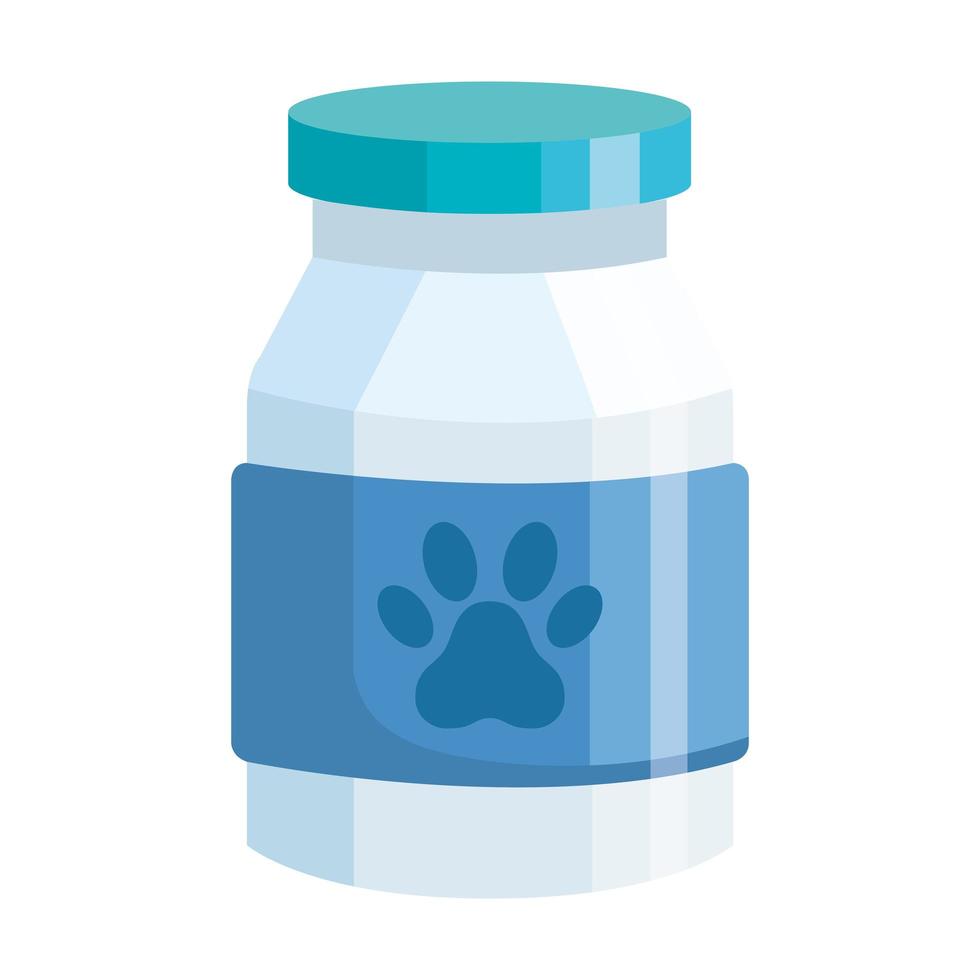 Botella perro medicina icono aislado vector