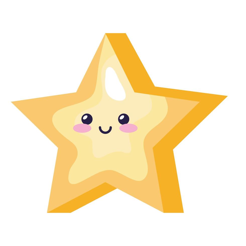 lindo icono de estilo kawaii de magia estrella vector