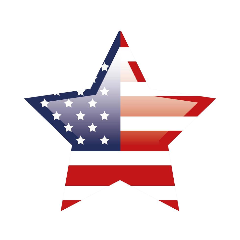 united states flag in shape star vector