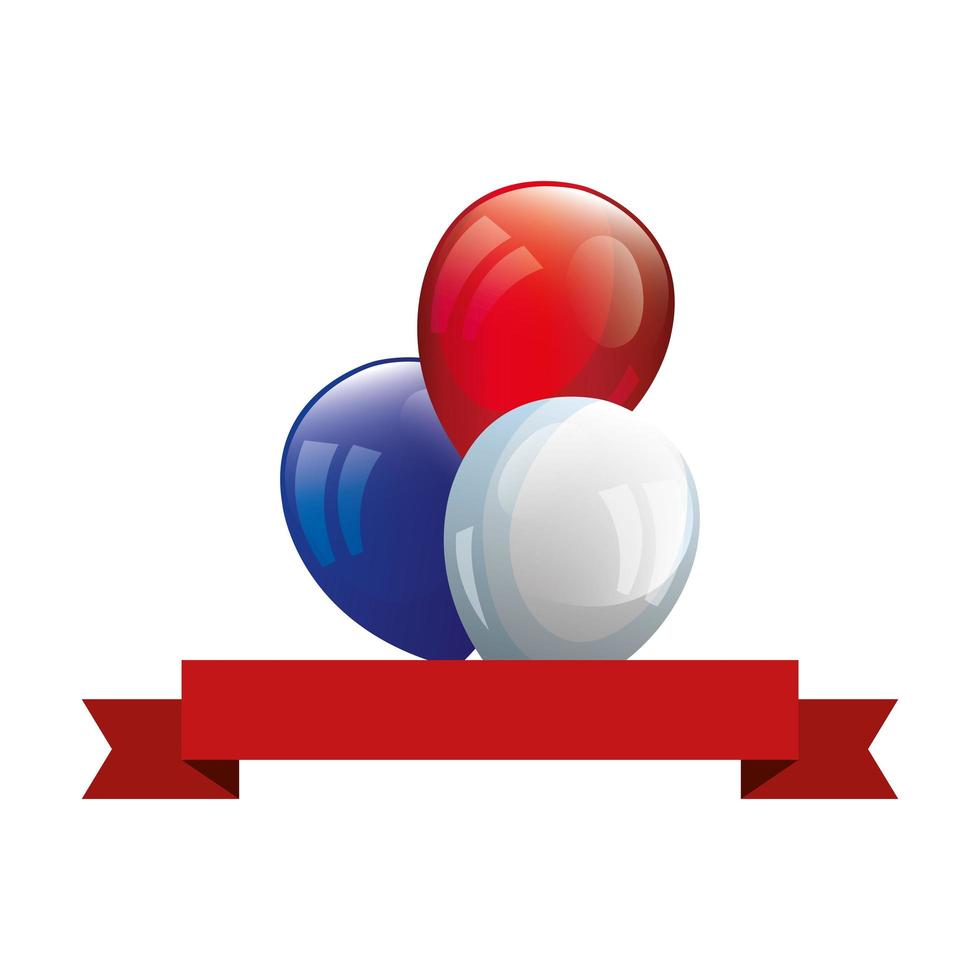 balloons helium white with red and blue vector