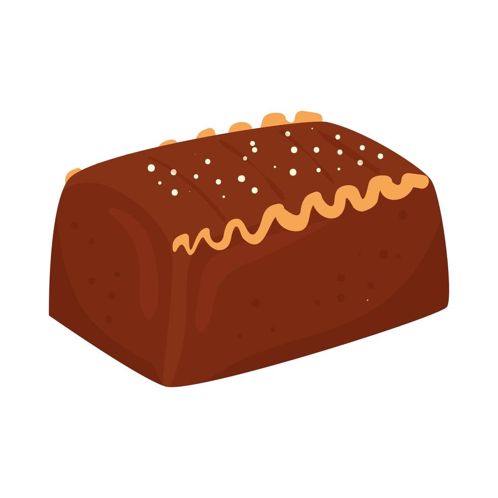 delicioso, pastel, chocolate, aislado, icono vector