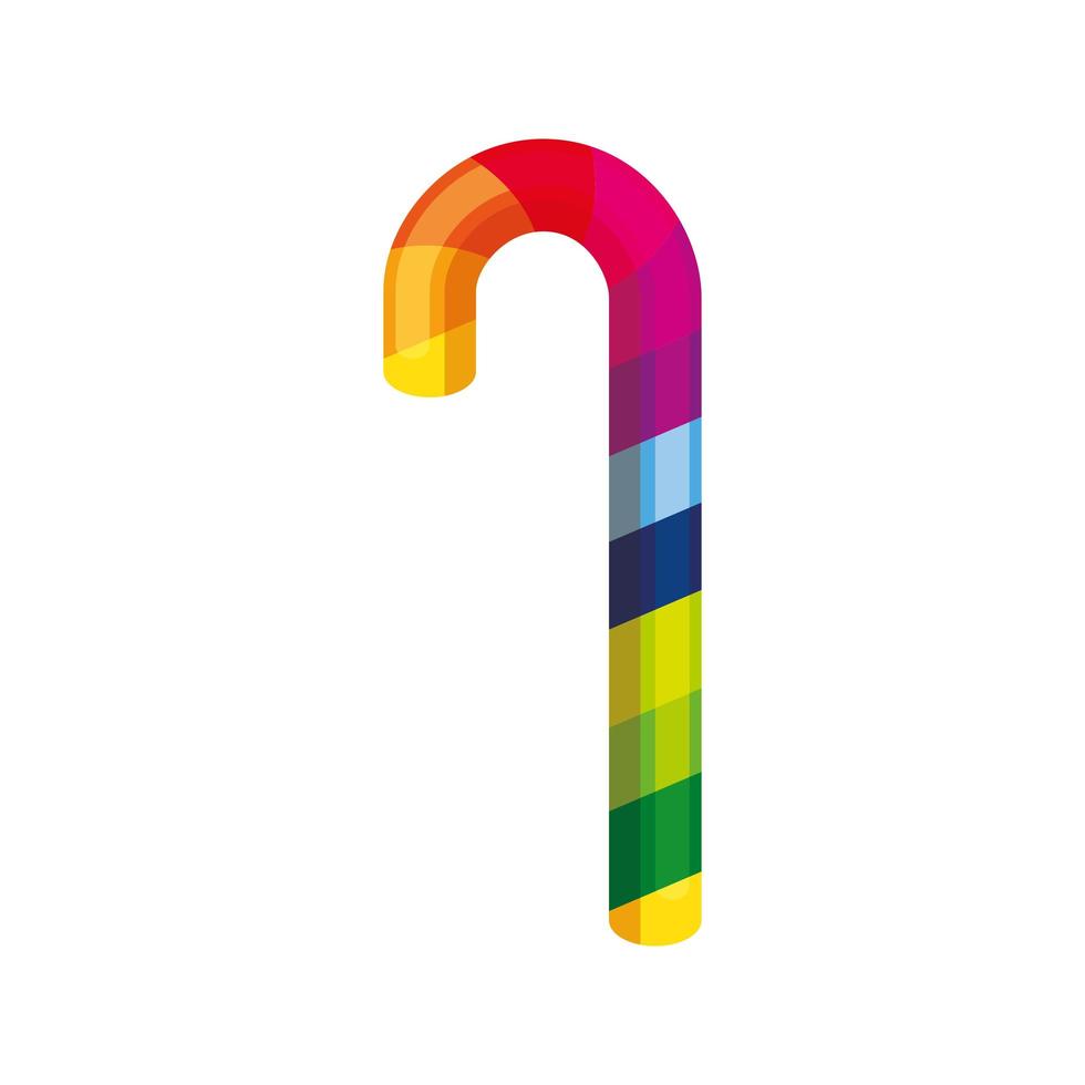 candy in cane isolated icon vector