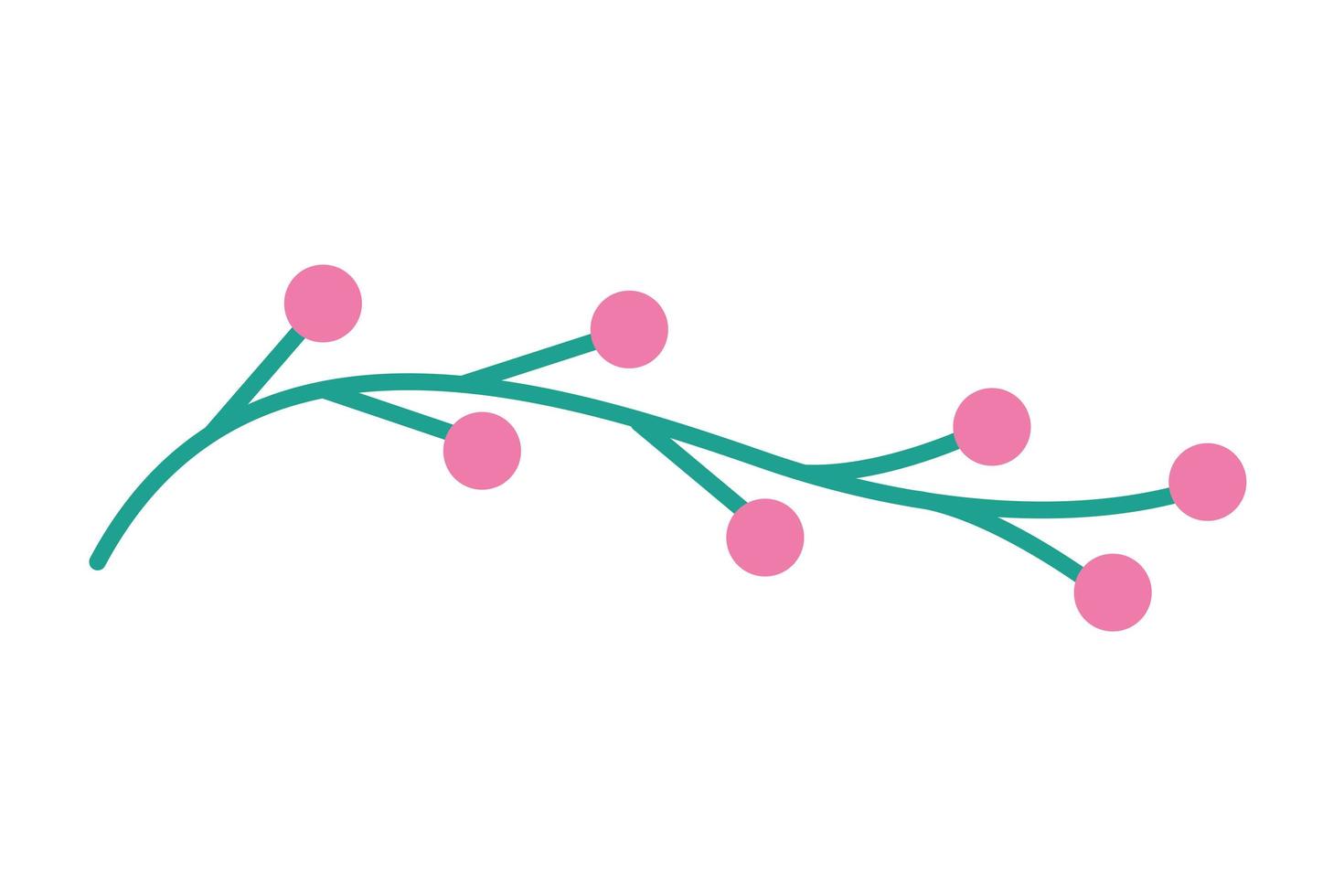 branch with seeds pink color isolated icon vector
