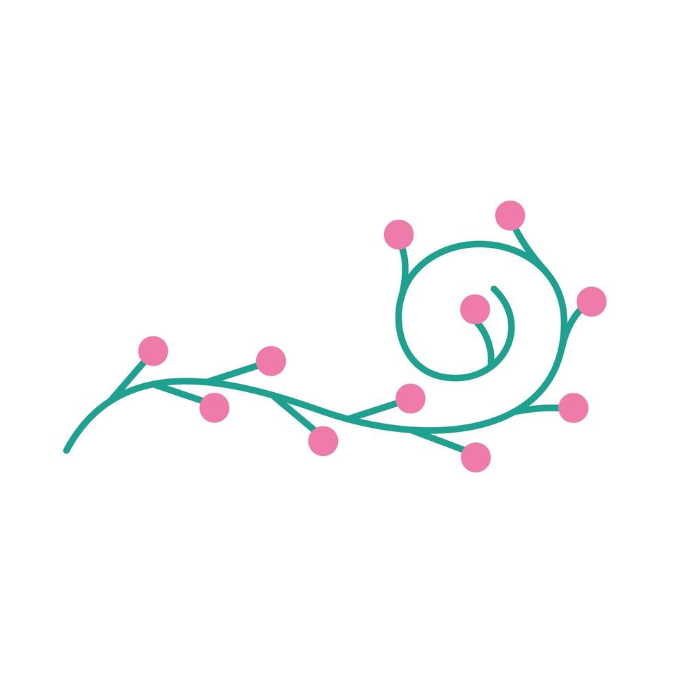 branch with seeds pink color isolated icon vector