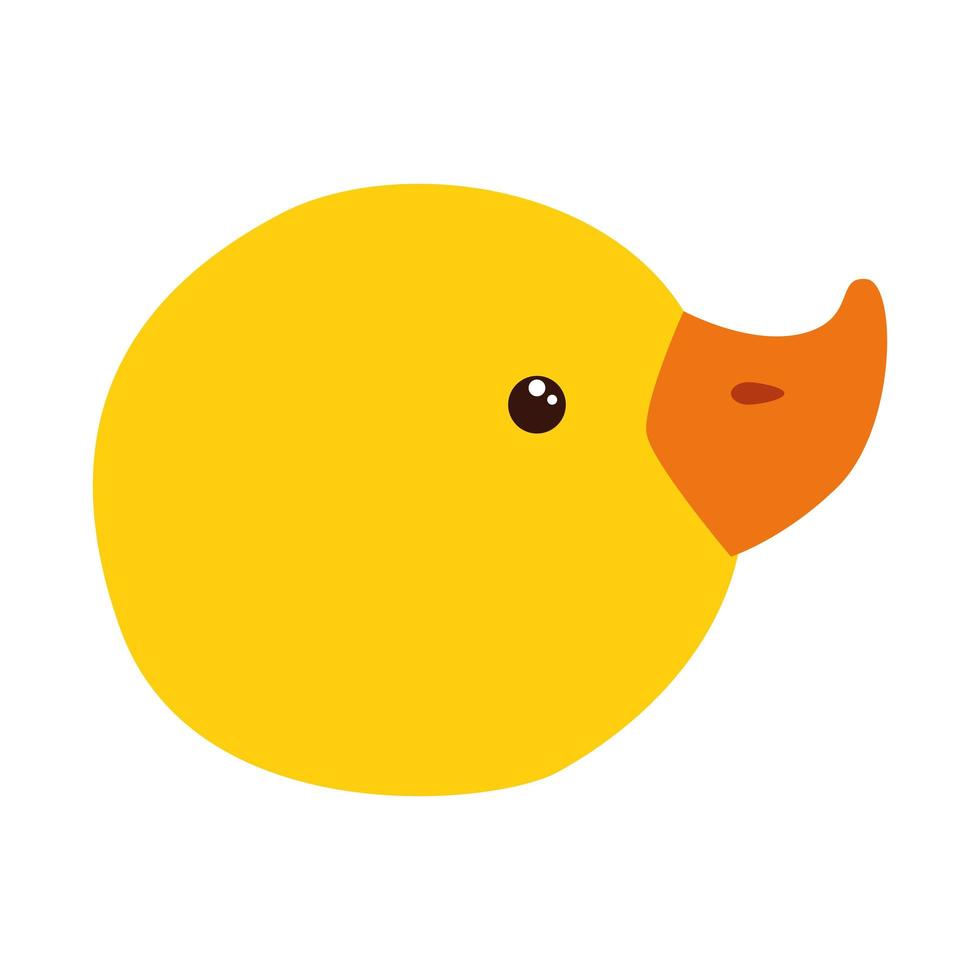 face of cute duck rubber toy isolated icon vector