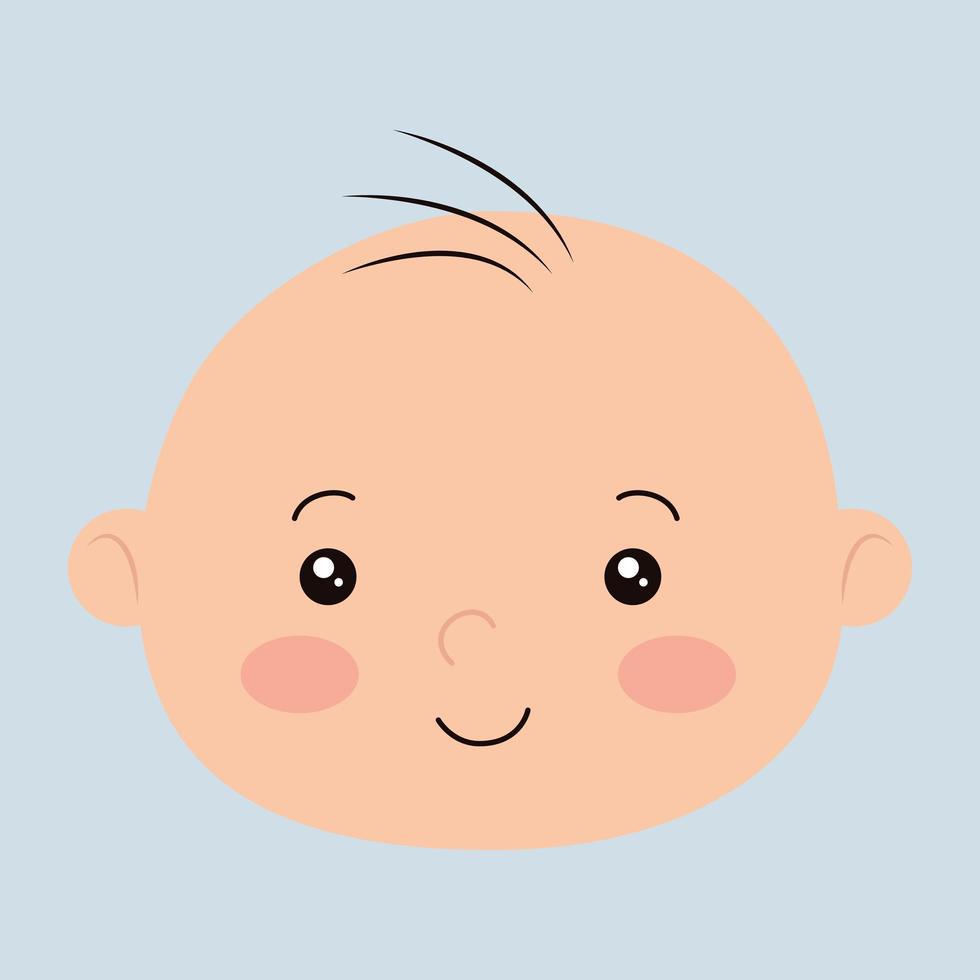 face of cute little baby boy vector