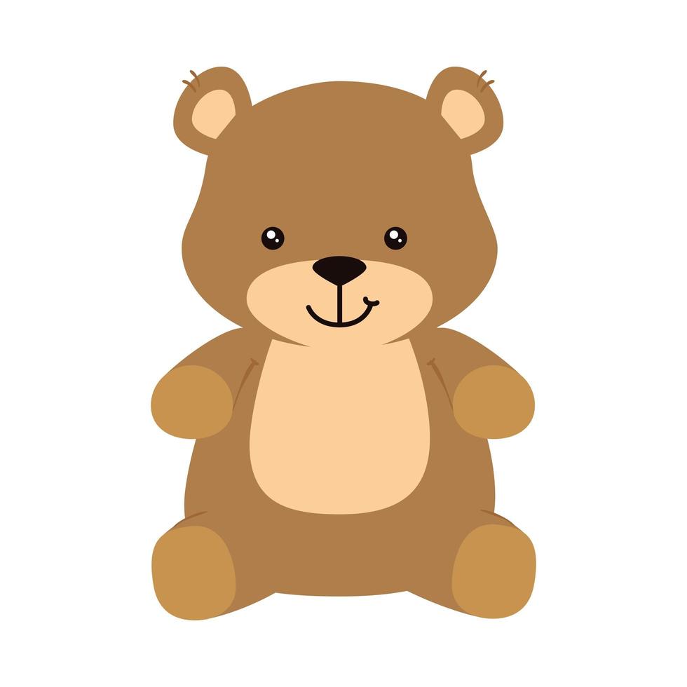 lindo, osito de peluche, aislado, icono vector