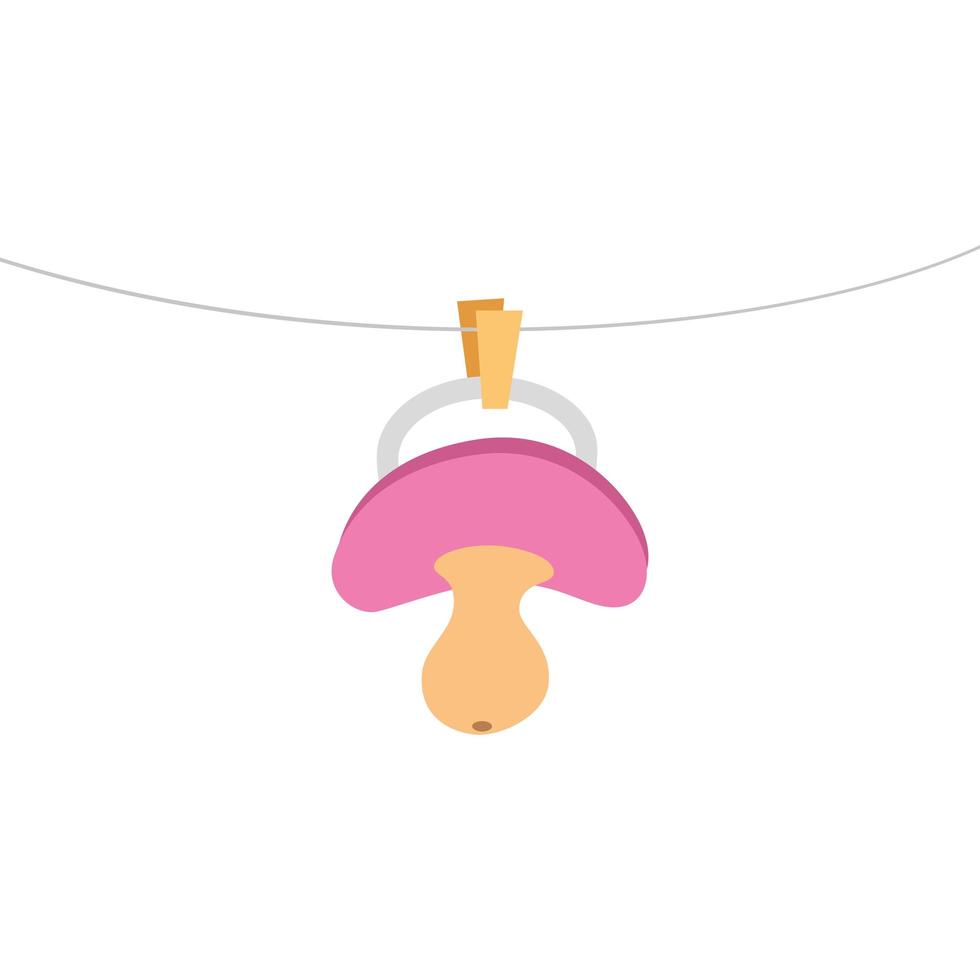 cute pacifier baby hanging isolated icon vector