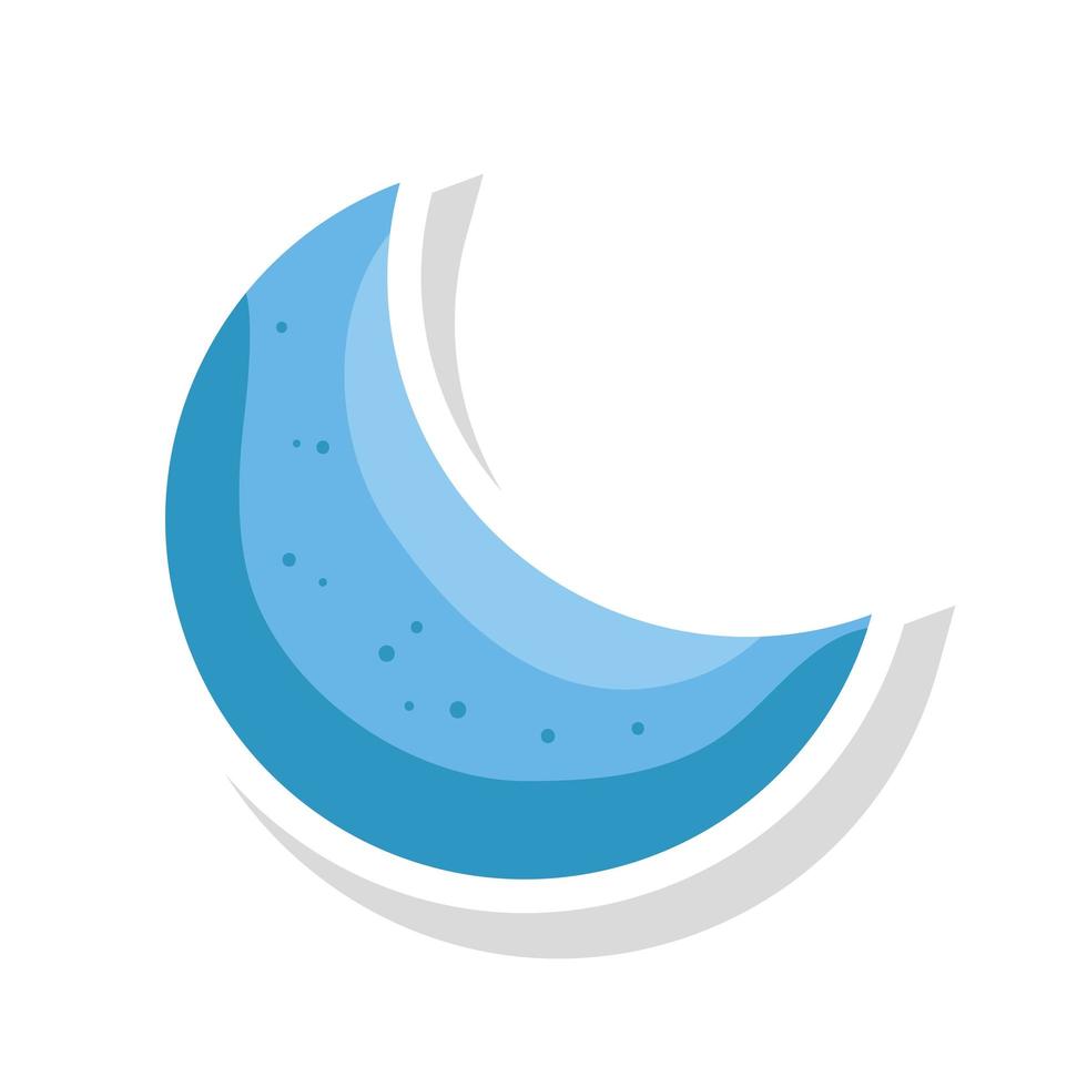 lindo, luna, decoración, aislado, icono vector