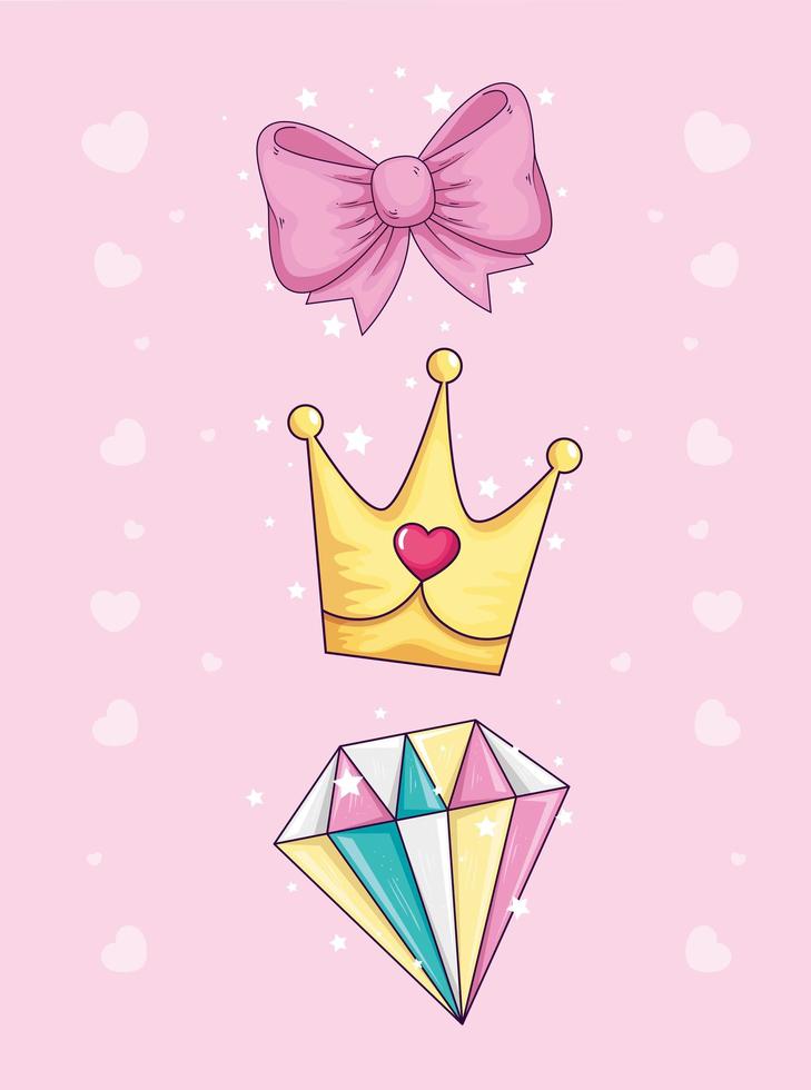 collection of cute and fantasy icons vector