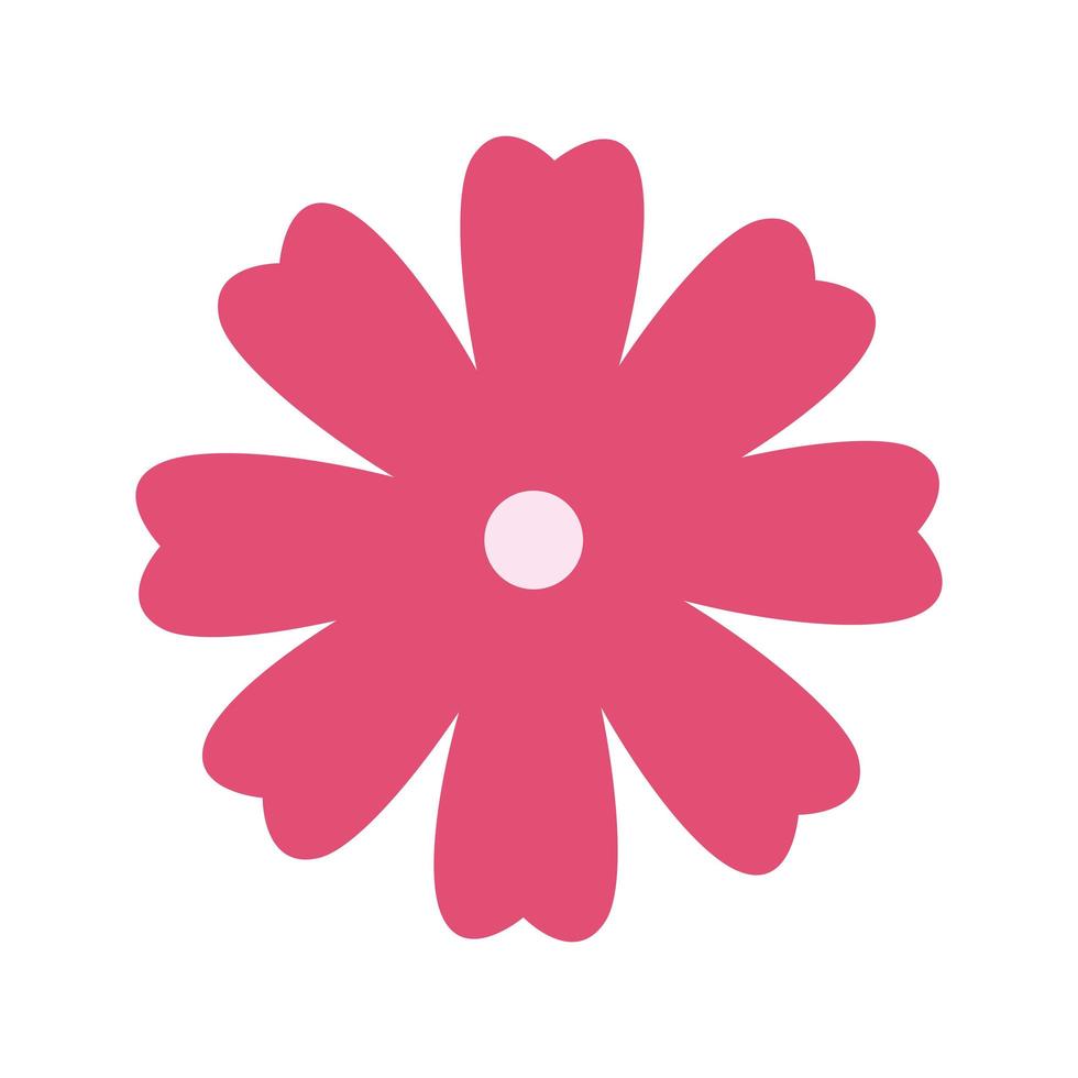 cute flower pink color isolated icon vector