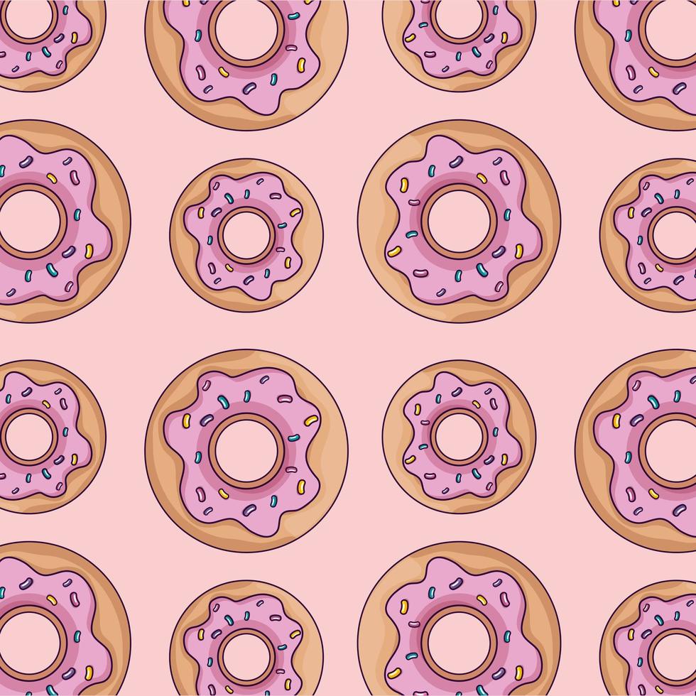 background of cute sweet donuts vector