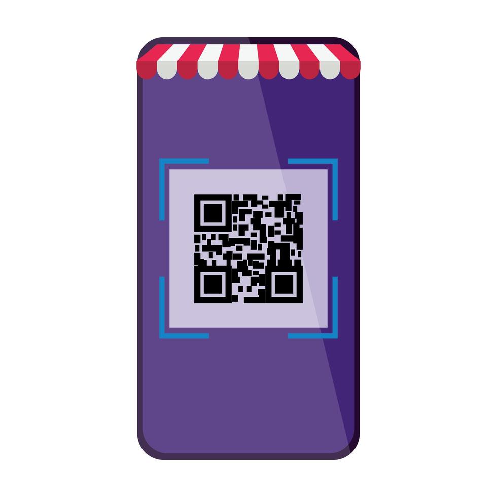 qr code inside smarpthone vector design