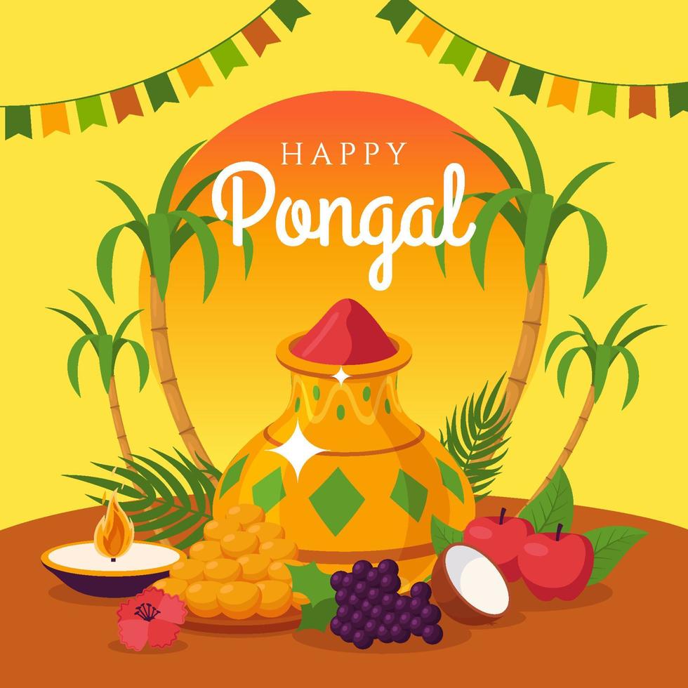 Happy Pongal Concept vector