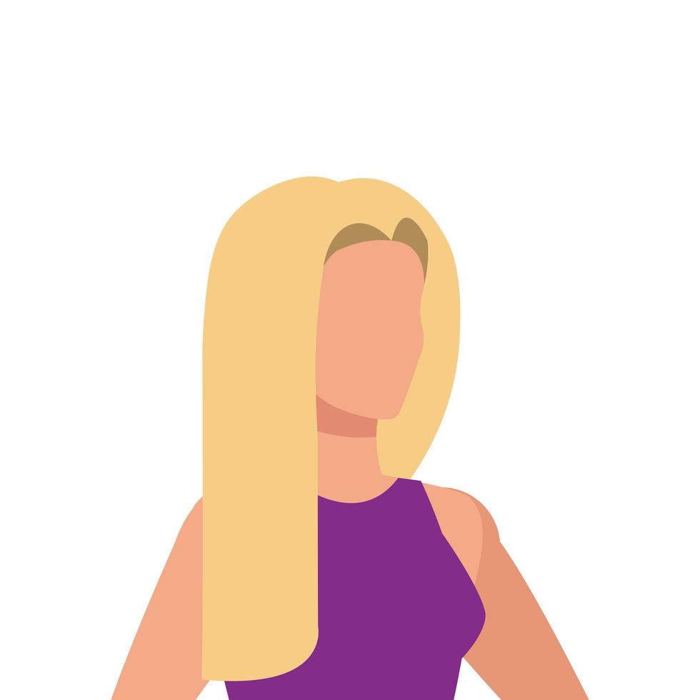 business woman with blonde hair avatar character vector